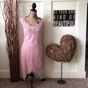Free People powder pink embroidered lace dress